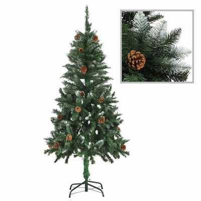 Artificial Pre-lit Christmas Tree with Ball Set Pine Cones 150 cm