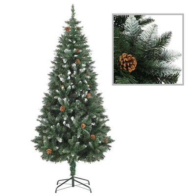 Artificial Pre-lit Christmas Tree with Ball Set Pine Cones 180 cm