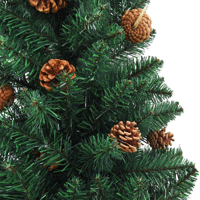 Slim Pre-lit Christmas Tree with Ball Set Green 180 cm PVC