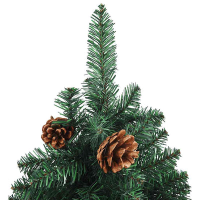 Slim Pre-lit Christmas Tree with Ball Set Green 180 cm PVC