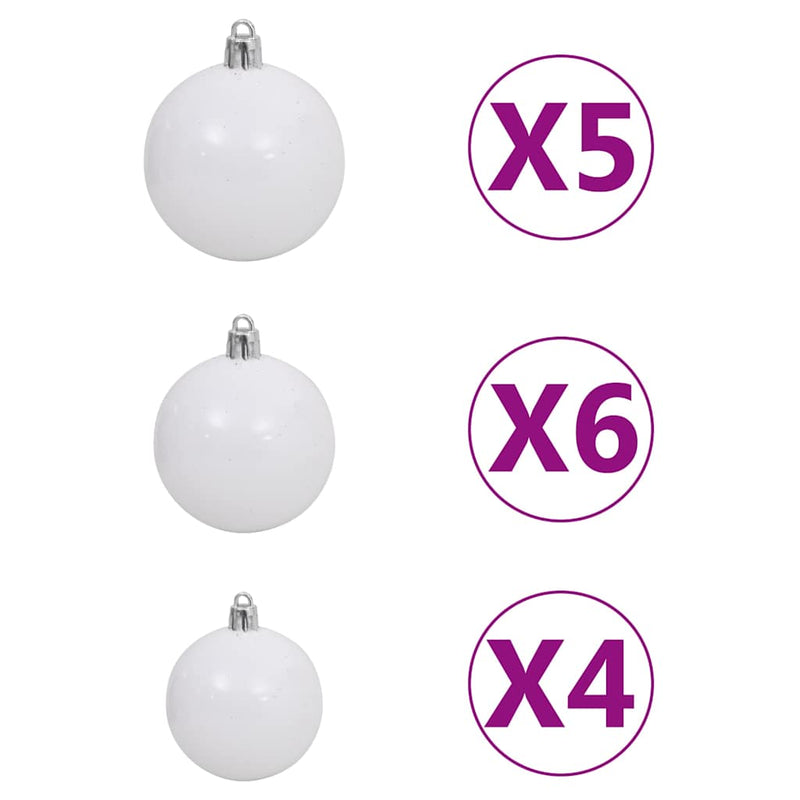 Slim Pre-lit Christmas Tree with Ball Set Green 180 cm PVC