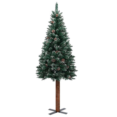 Slim Pre-lit Christmas Tree with Ball Set Green 180 cm