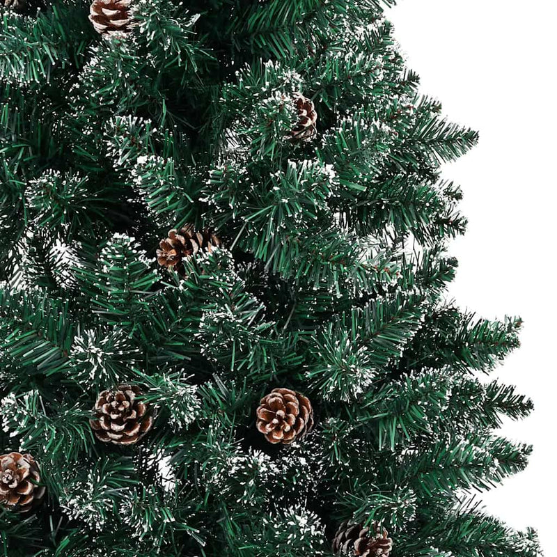 Slim Pre-lit Christmas Tree with Ball Set Green 180 cm