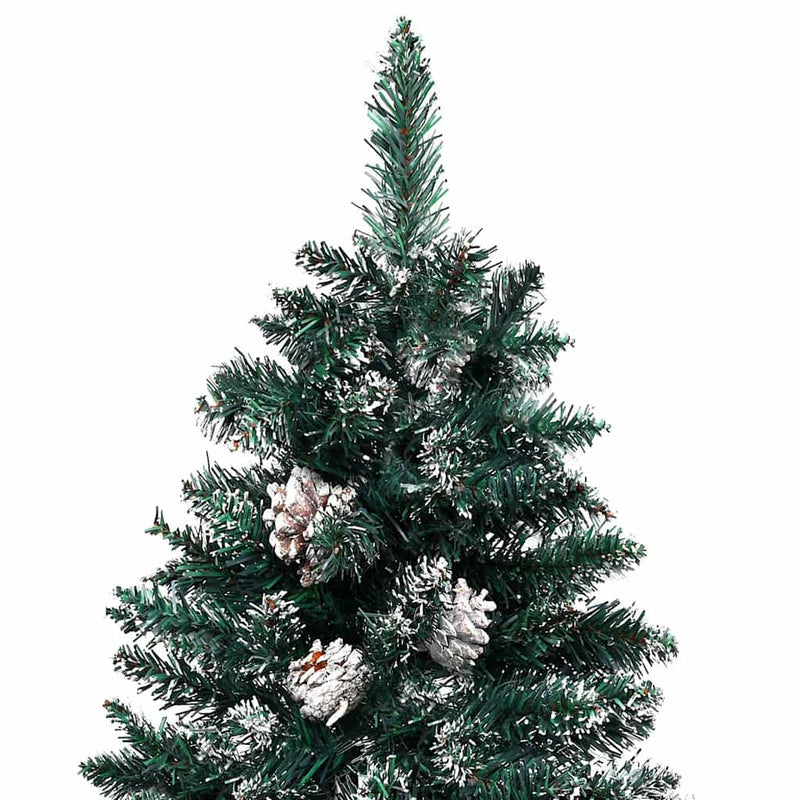 Slim Pre-lit Christmas Tree with Ball Set Green 180 cm