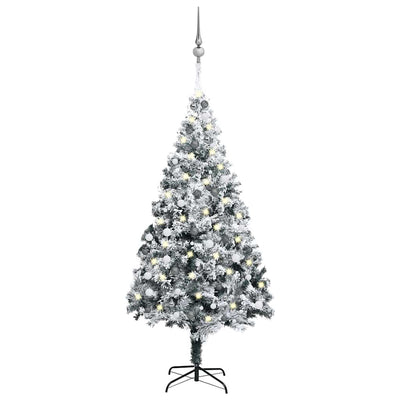 Artificial Pre-lit Christmas Tree with Ball Set Green 240 cm PVC