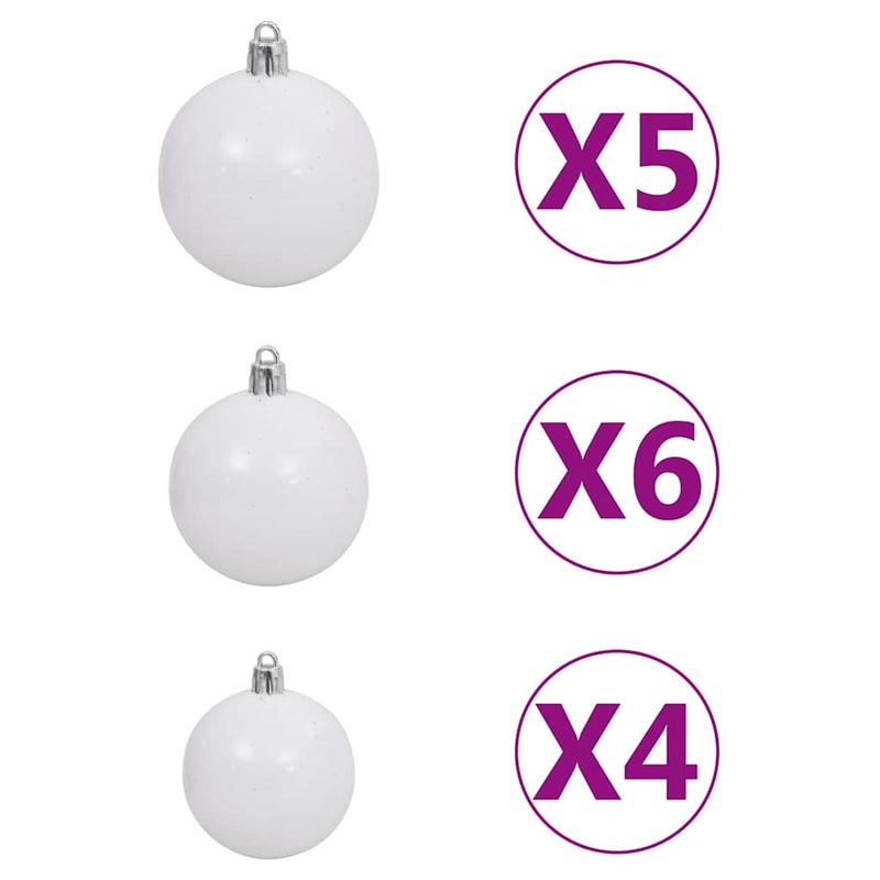 Artificial Christmas Tree LED&Ball Set&Flocked Snow 150 cm PVC&PE