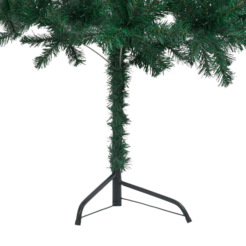 Corner Artificial Pre-lit Christmas Tree Green 120 cm PVC