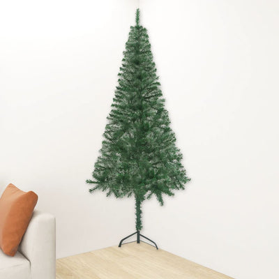 Corner Artificial Pre-lit Christmas Tree Green 150 cm PVC