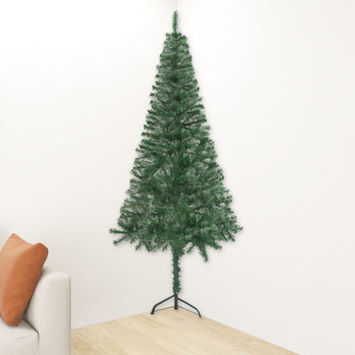 Corner Artificial Pre-lit Christmas Tree Green 240 cm PVC