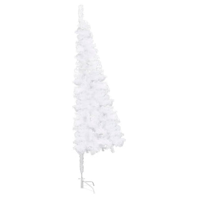 Corner Artificial Pre-lit Christmas Tree White 240 cm PVC