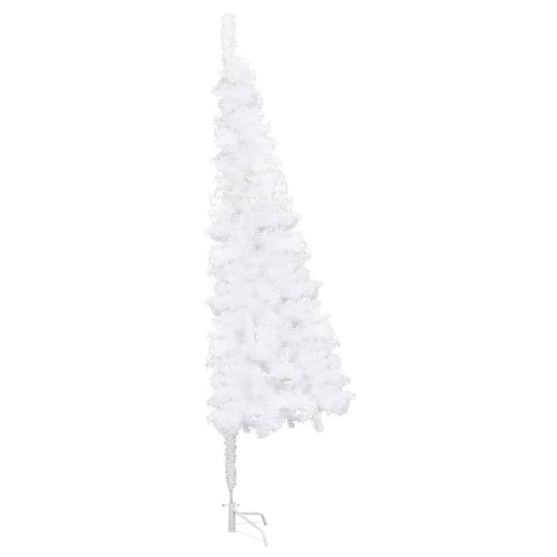 Corner Artificial Pre-lit Christmas Tree White 240 cm PVC