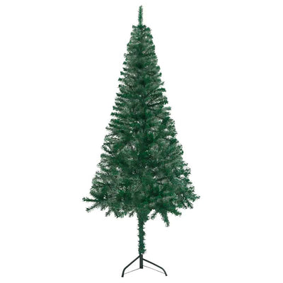 Corner Artificial Christmas Tree LEDs&Ball Set 120 cm Green PVC