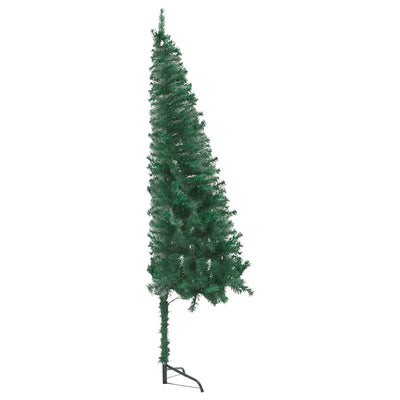 Corner Artificial Christmas Tree LEDs&Ball Set 120 cm Green PVC