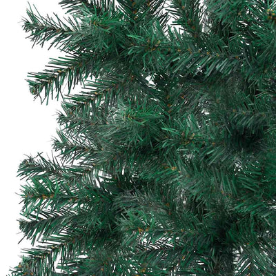 Corner Artificial Christmas Tree LEDs&Ball Set Green 150 cm PVC