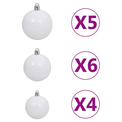 Corner Artificial Christmas Tree LEDs&Ball Set Green 240 cm PVC