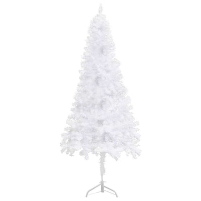 Corner Artificial Christmas Tree LEDs&Ball Set White 240 cm PVC