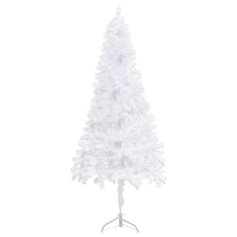 Corner Artificial Christmas Tree LEDs&Ball Set White 240 cm PVC