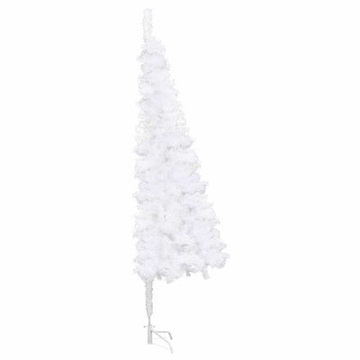 Corner Artificial Christmas Tree LEDs&Ball Set White 240 cm PVC