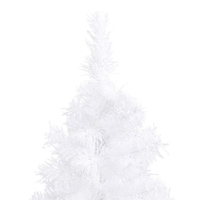 Corner Artificial Christmas Tree LEDs&Ball Set White 240 cm PVC