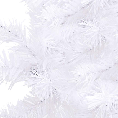 Corner Artificial Christmas Tree LEDs&Ball Set White 240 cm PVC