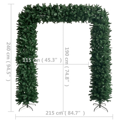 Christmas Tree Arch with LEDs Green 240 cm