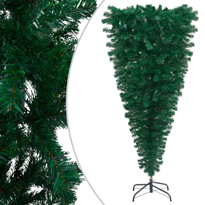 Upside-down Artificial Pre-lit Christmas Tree Green 180 cm