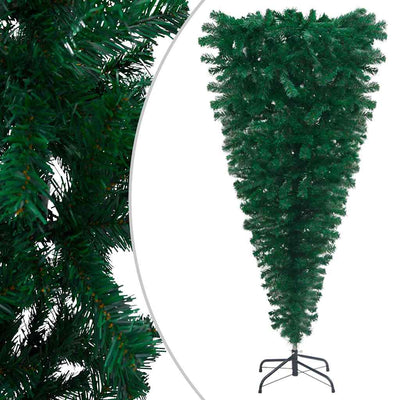 Upside-down Artificial Pre-lit Christmas Tree with Ball Set 210 cm