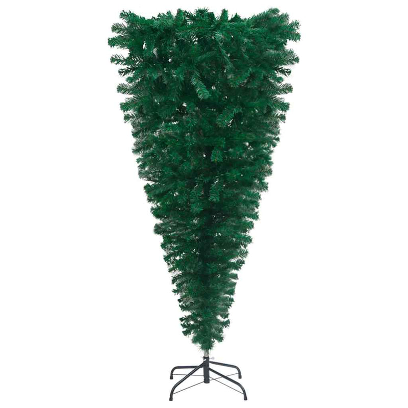 Upside-down Artificial Pre-lit Christmas Tree with Ball Set 210 cm