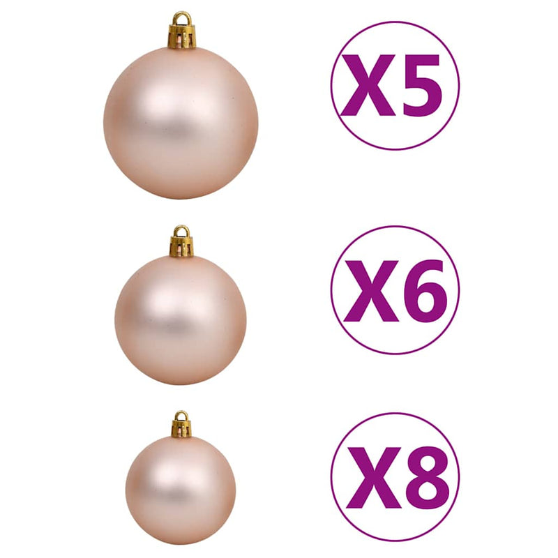 Slim Christmas Tree with LEDs&Ball Set Gold 240 cm