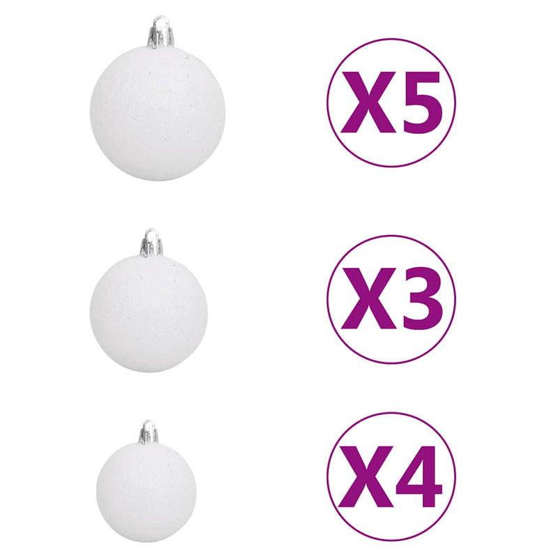 Upside-down Artificial Pre-lit Christmas Tree with Ball Set 120 cm