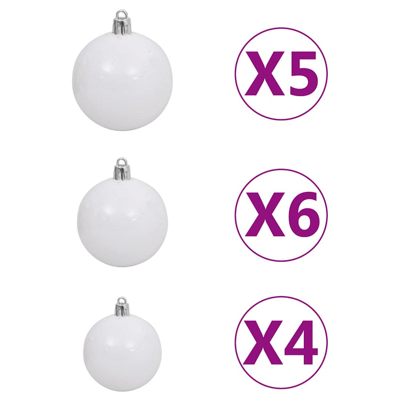 Upside-down Artificial Pre-lit Christmas Tree with Ball Set 150 cm