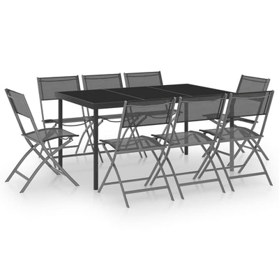 9 Piece Outdoor Dining Set Steel