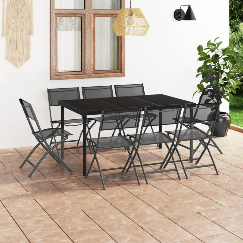 9 Piece Outdoor Dining Set Steel