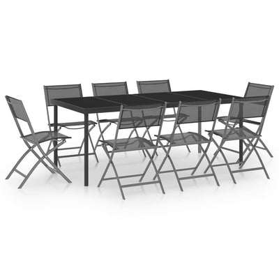 9 Piece Outdoor Dining Set Steel