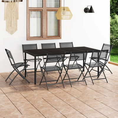 9 Piece Outdoor Dining Set Steel