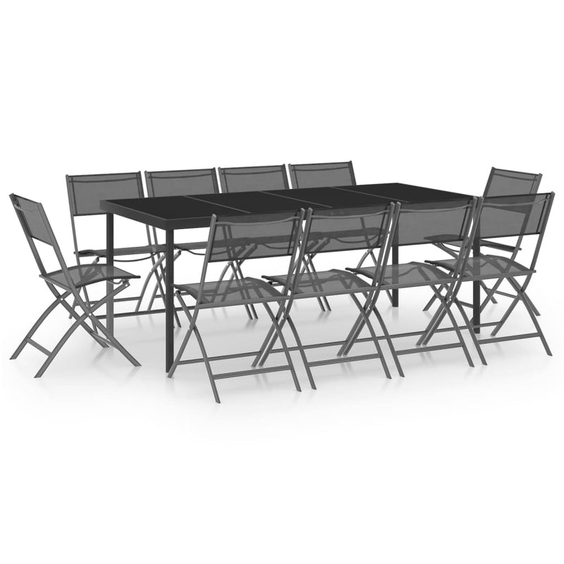 11 Piece Outdoor Dining Set Steel