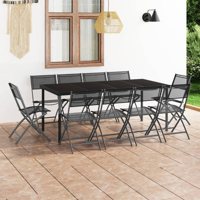 11 Piece Outdoor Dining Set Steel