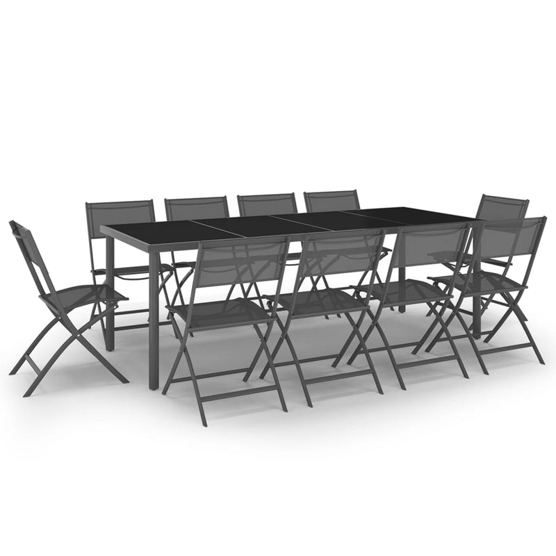 11 Piece Outdoor Dining Set Steel