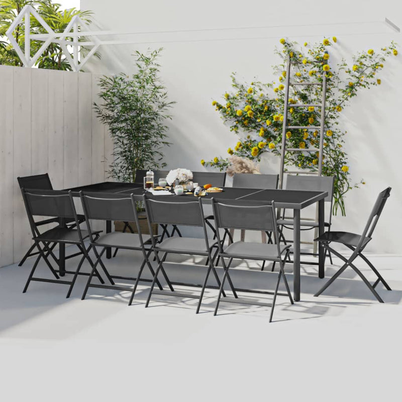 11 Piece Outdoor Dining Set Steel