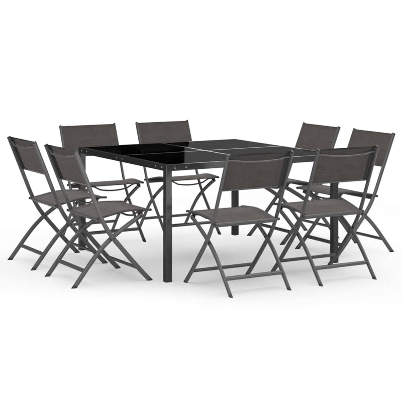 9 Piece Outdoor Dining Set Steel