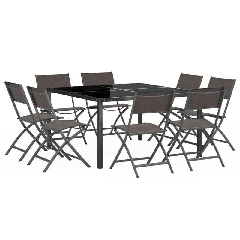 9 Piece Outdoor Dining Set Steel