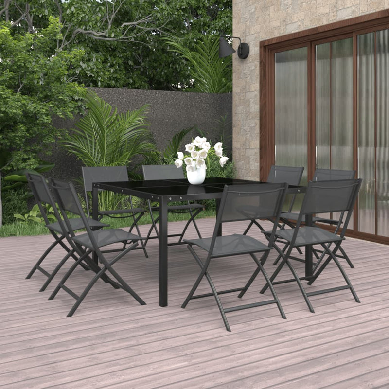 9 Piece Outdoor Dining Set Steel