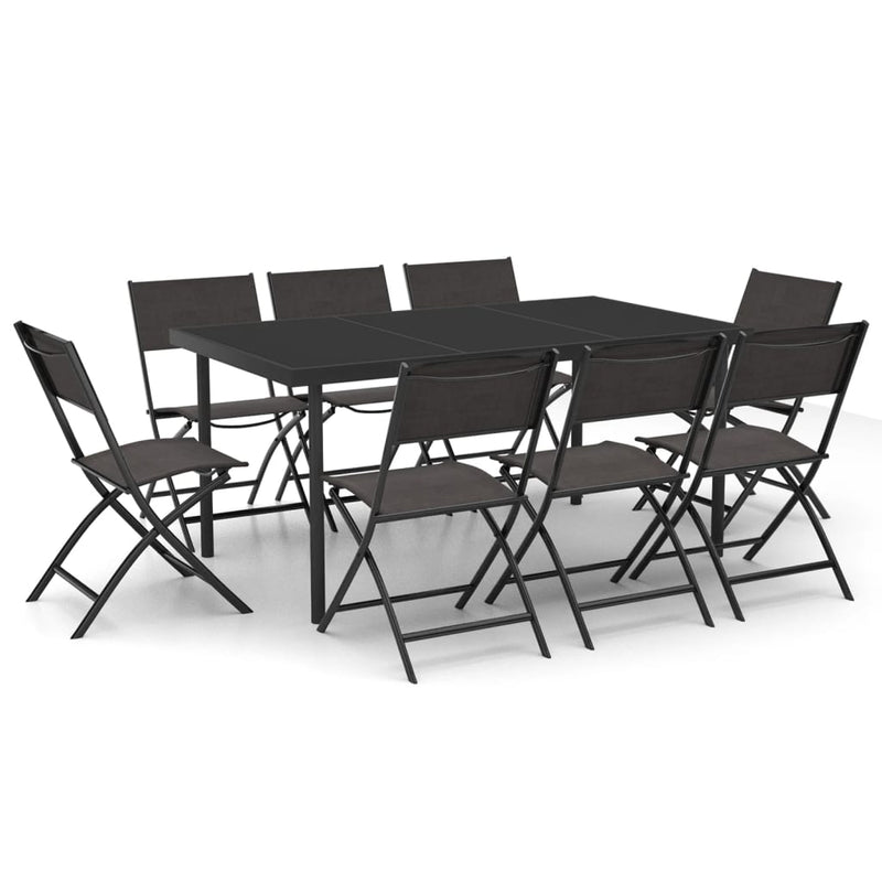 9 Piece Outdoor Dining Set Steel