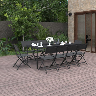 11 Piece Outdoor Dining Set Steel