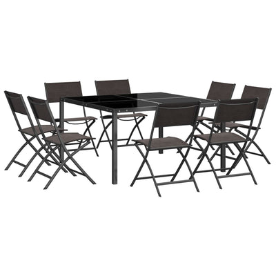 9 Piece Outdoor Dining Set Steel