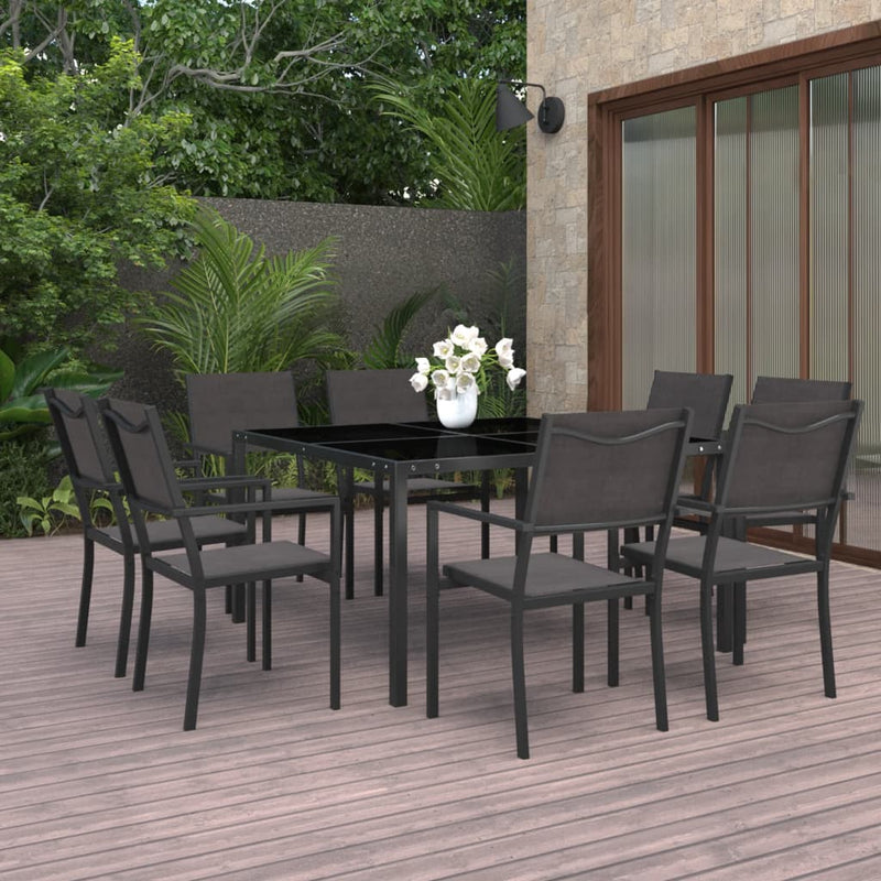 9 Piece Outdoor Dining Set Steel