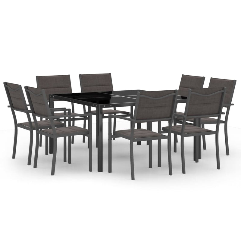 9 Piece Outdoor Dining Set Steel