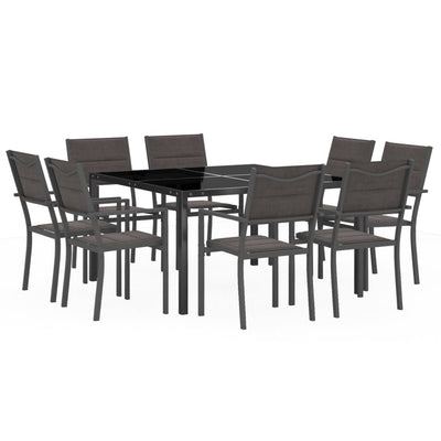 9 Piece Outdoor Dining Set Steel