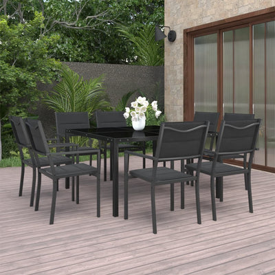 9 Piece Outdoor Dining Set Steel