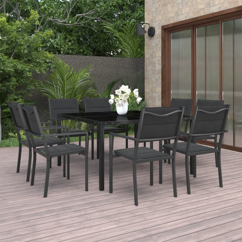 9 Piece Outdoor Dining Set Steel